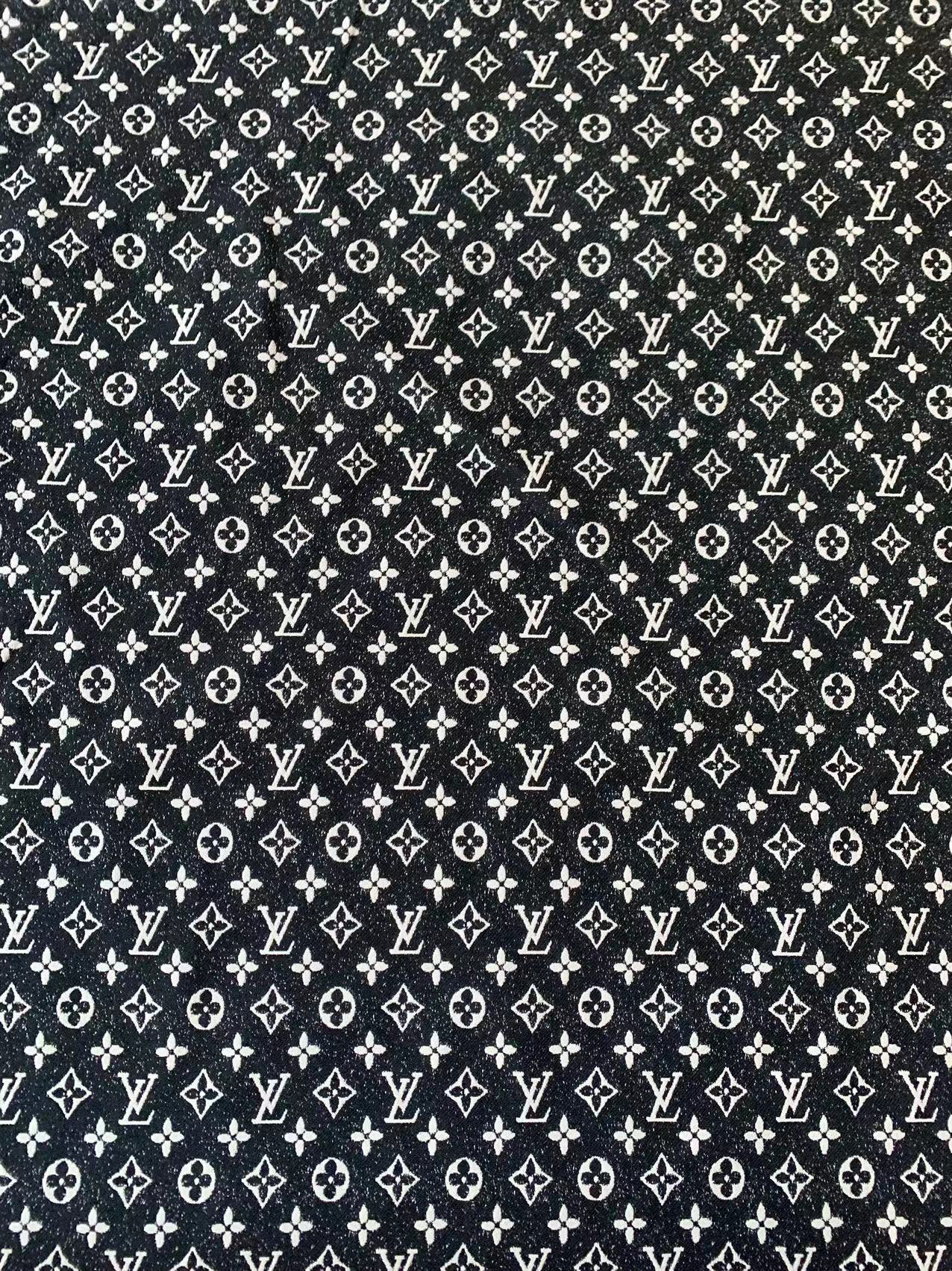 Tianchao Black LV Denim Woven Jacquard fabric ,Jean Fabric For Handmade Goods By Yard