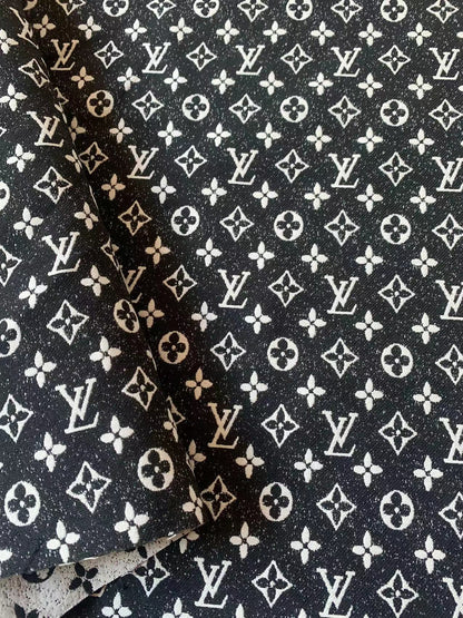 Tianchao Black LV Denim Woven Jacquard fabric ,Jean Fabric For Handmade Goods By Yard