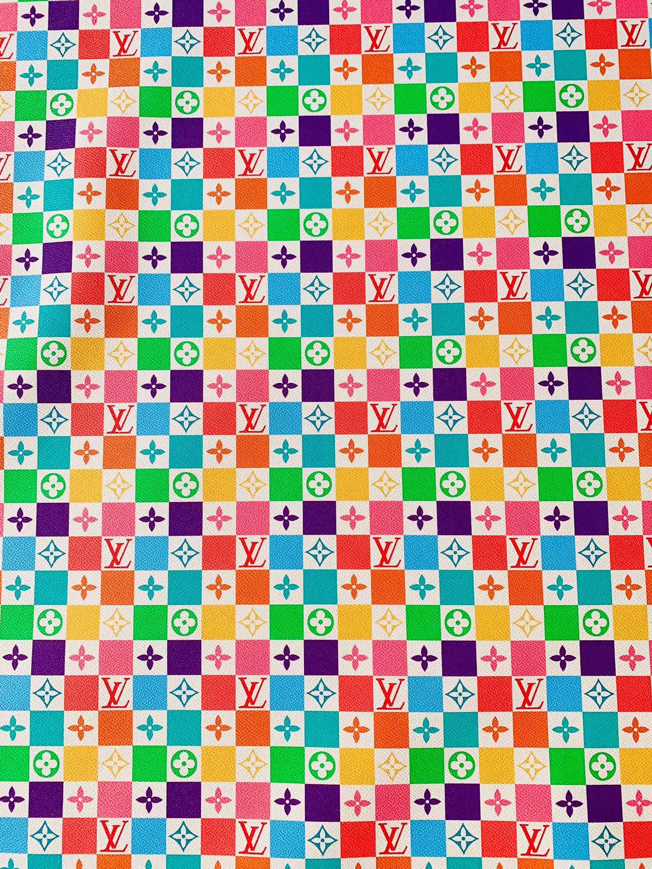 Fashion Colorful Damier Leather For Bag Upholstery Car Seat and Shoes By Yard
