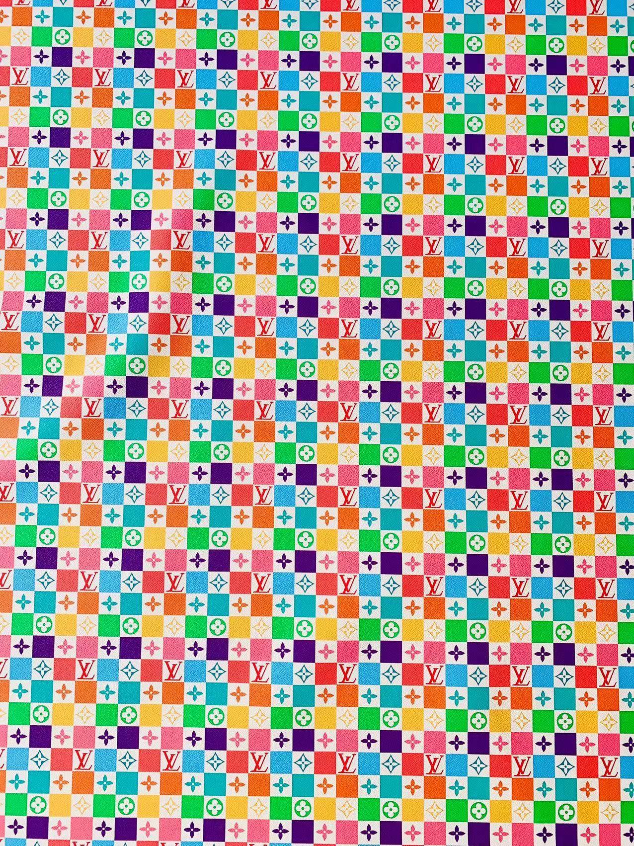 Fashion Colorful Damier Leather For Bag Upholstery Car Seat and Shoes By Yard