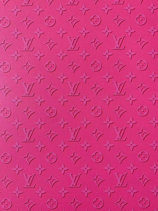 Fashion Dark Pink LV Ghosting Design Vinyl Leather For Handmade Sneaker,Upholstery Goods By Yard