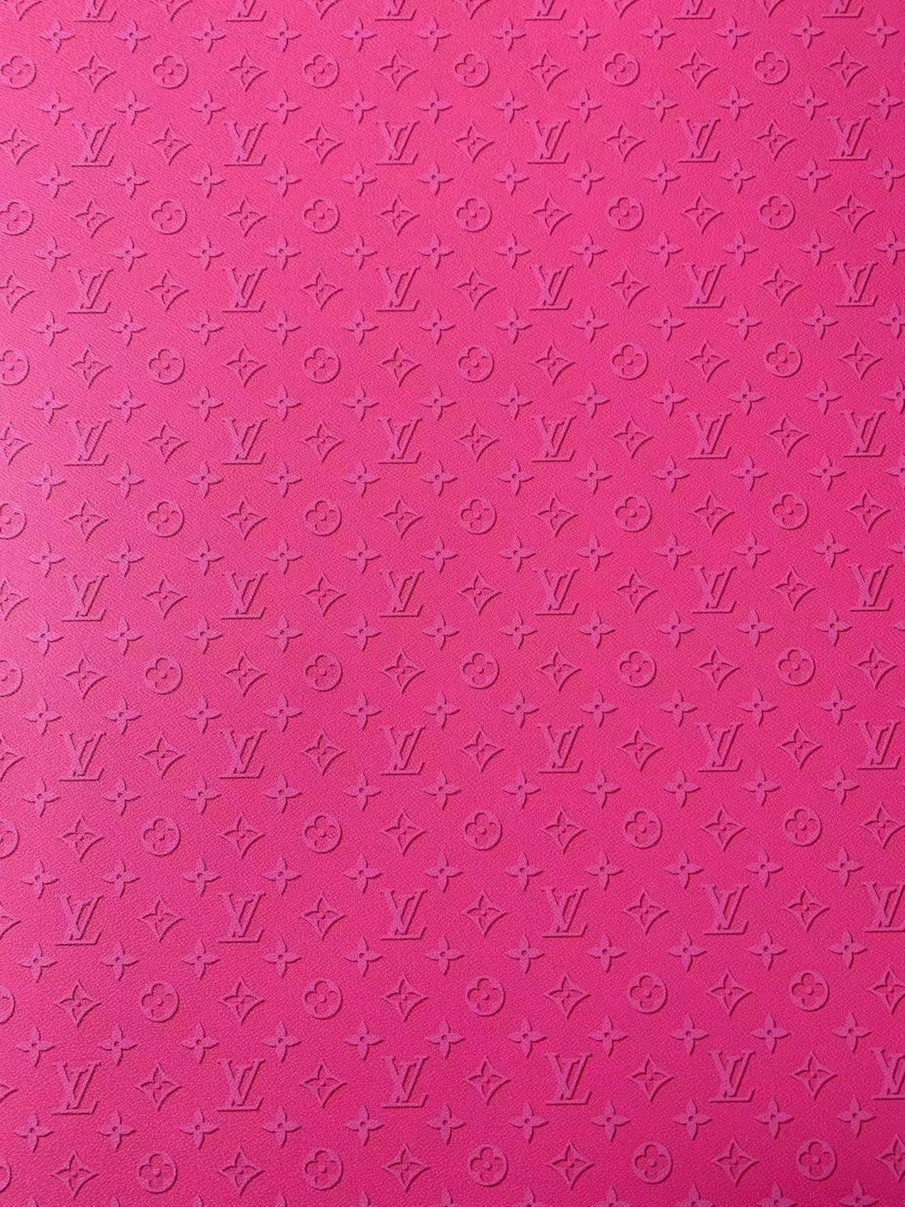 Fashion Dark Pink LV Ghosting Design Vinyl Leather For Handmade Sneaker,Upholstery Goods By Yard