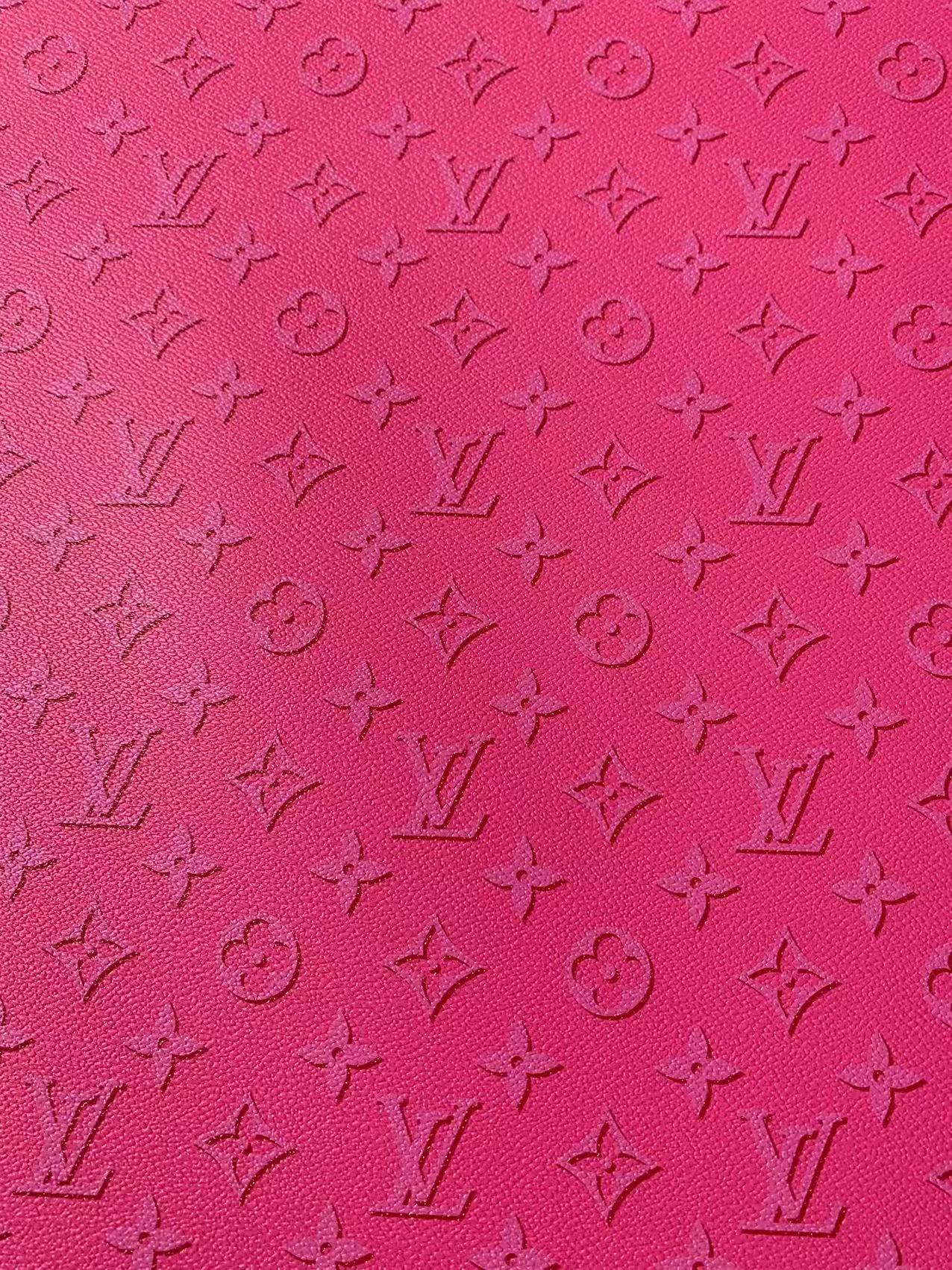 Fashion Dark Pink LV Ghosting Design Vinyl Leather For Handmade Sneaker,Upholstery Goods By Yard