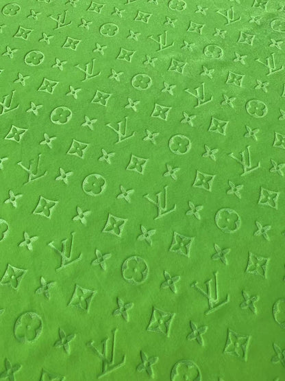 Popular Luxury LV Knitting Velvet Fabric For Handmade Sneaker,Car Upholstery and Apparel By Yard(Kelly)