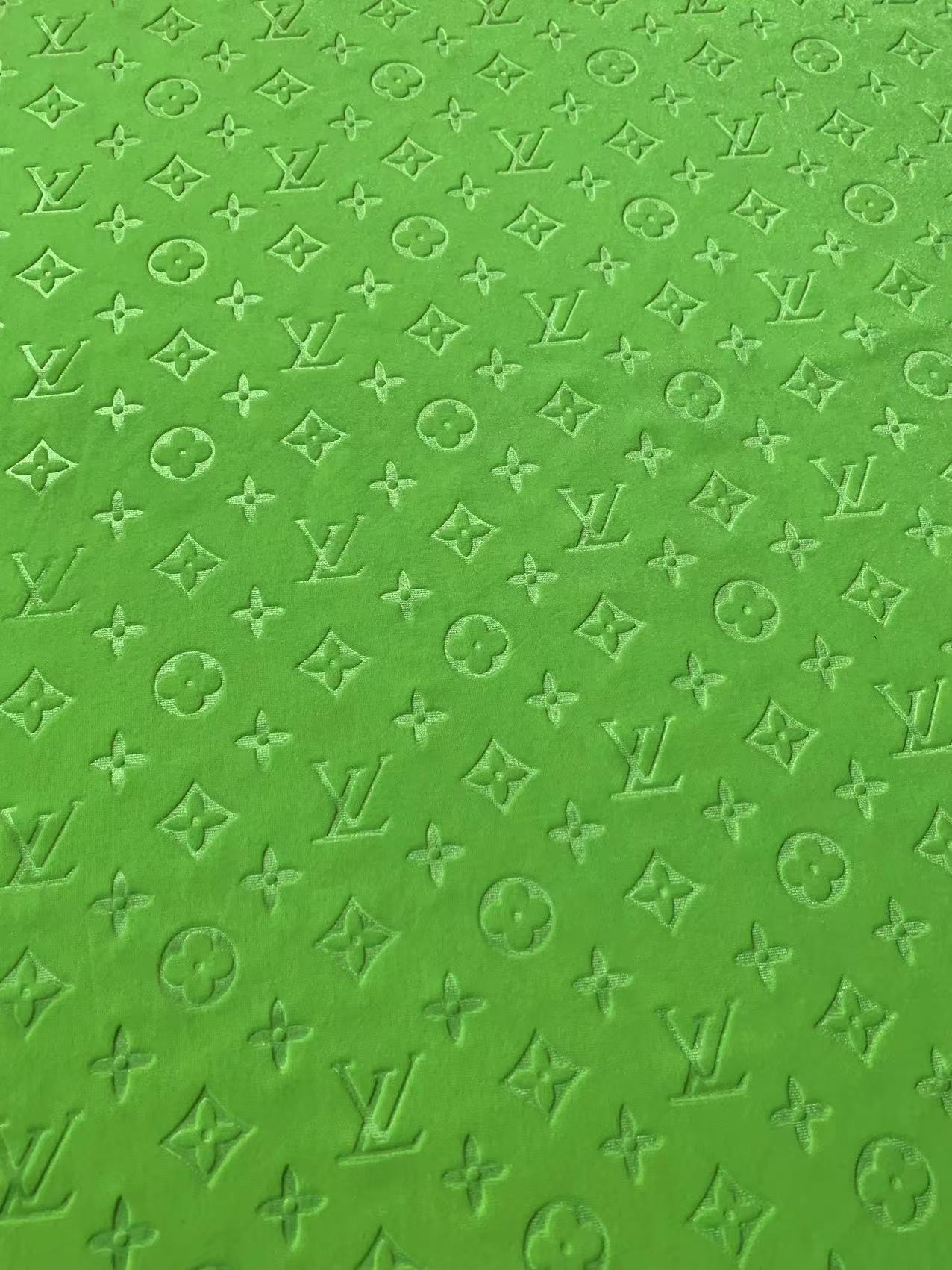 Popular Luxury LV Knitting Velvet Fabric For Handmade Sneaker,Car Upholstery and Apparel By Yard(Kelly)