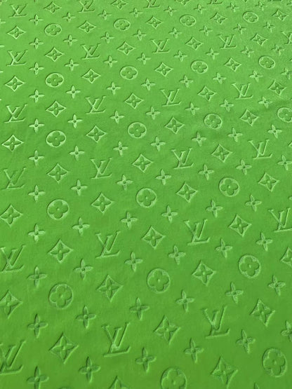 Popular Luxury LV Knitting Velvet Fabric For Handmade Sneaker,Car Upholstery and Apparel By Yard(Kelly)