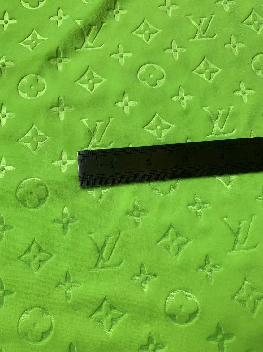 Popular Luxury LV Knitting Velvet Fabric For Handmade Sneaker,Car Upholstery and Apparel By Yard(Kelly)