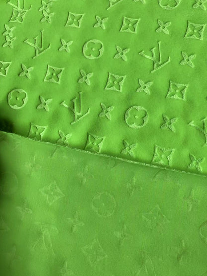 Popular Luxury LV Knitting Velvet Fabric For Handmade Sneaker,Car Upholstery and Apparel By Yard(Kelly)