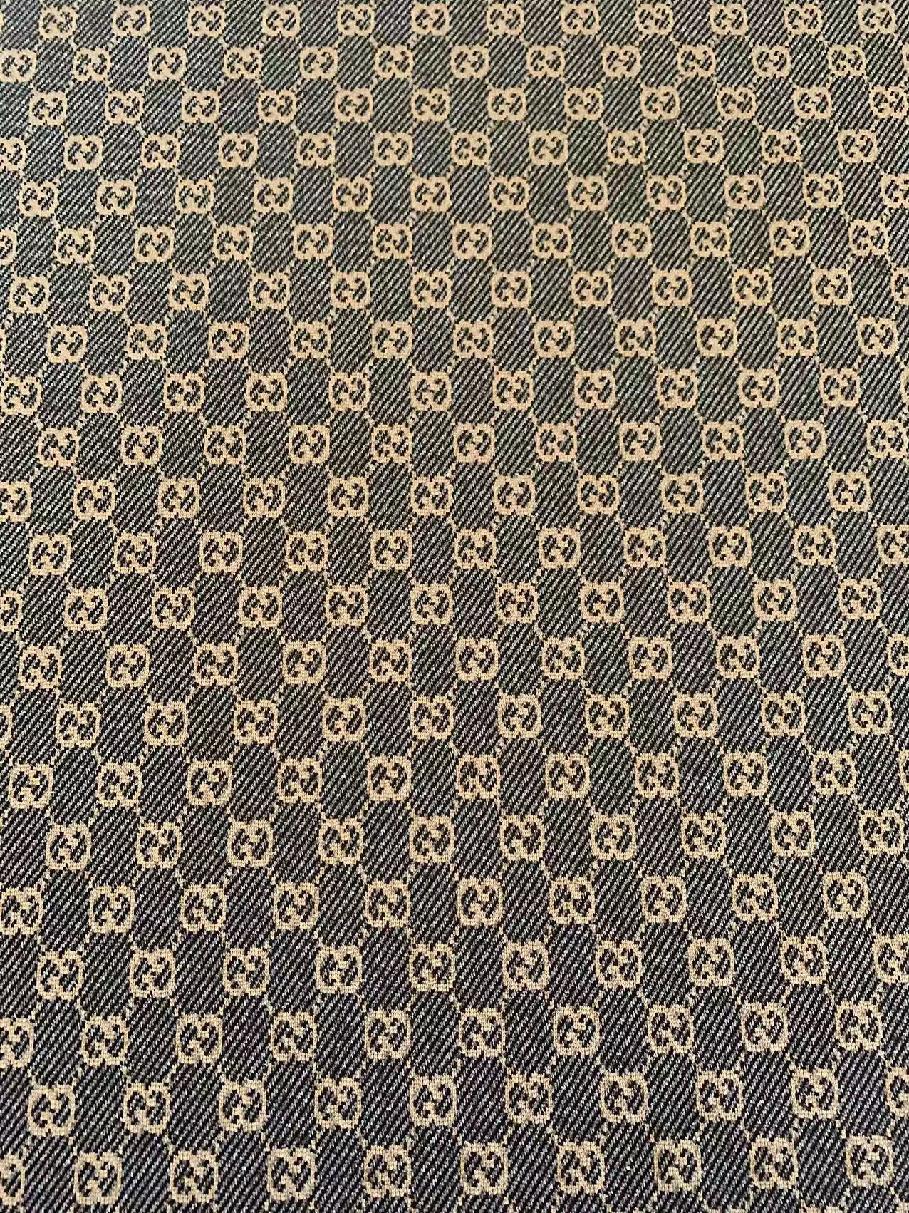 Craft Gray With Tan 0.5" Gucci Knitting Jacquard Cloth Fabric For Handmade Apparel ,Clothing ,Sneaker Upholstery Goods By Yard
