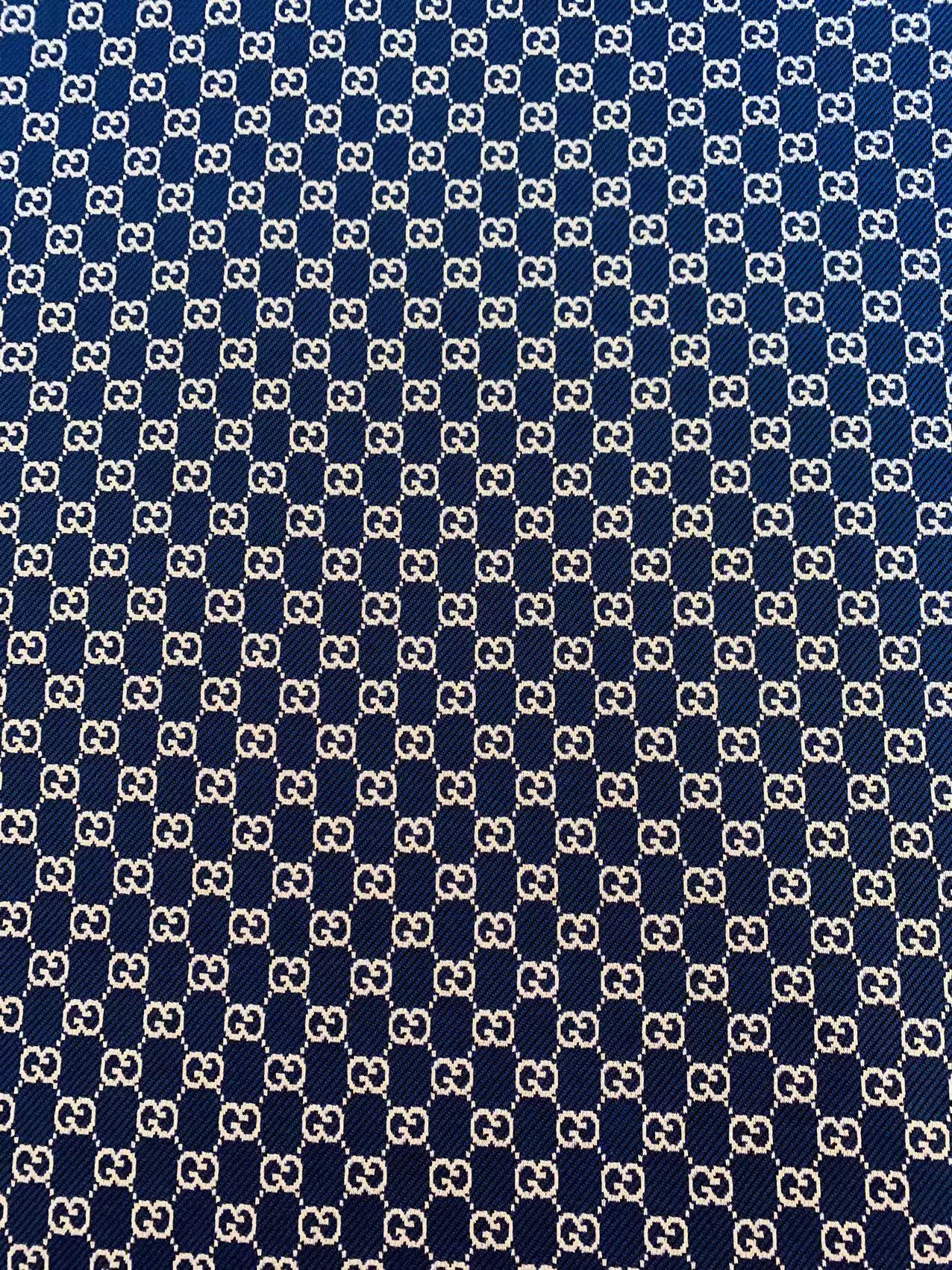 Craft Navy Blue 0.5" Gucci Knitting Jacquard Cloth Fabric For Handmade Apparel ,Clothing ,Sneaker Upholstery Goods By Yard