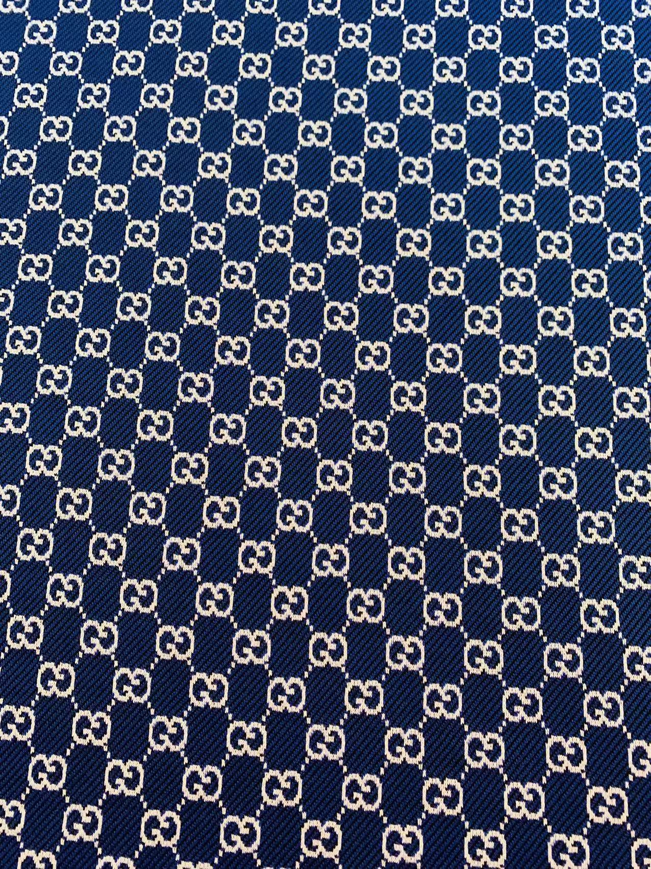 Craft Navy Blue 0.5" Gucci Knitting Jacquard Cloth Fabric For Handmade Apparel ,Clothing ,Sneaker Upholstery Goods By Yard