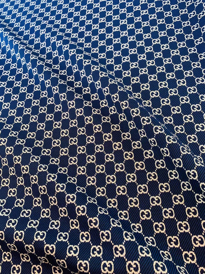 Craft Navy Blue 0.5" Gucci Knitting Jacquard Cloth Fabric For Handmade Apparel ,Clothing ,Sneaker Upholstery Goods By Yard