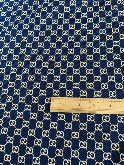 Craft Navy Blue 0.5" Gucci Knitting Jacquard Cloth Fabric For Handmade Apparel ,Clothing ,Sneaker Upholstery Goods By Yard