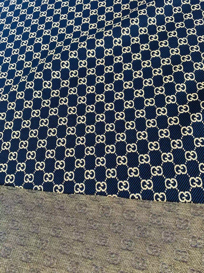 Craft Navy Blue 0.5" Gucci Knitting Jacquard Cloth Fabric For Handmade Apparel ,Clothing ,Sneaker Upholstery Goods By Yard