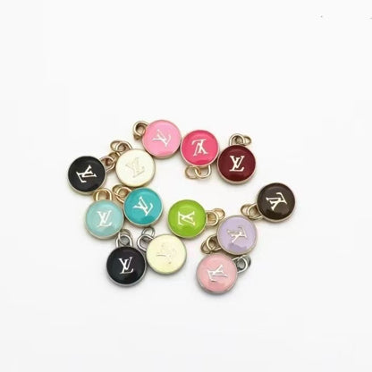 Craft 15MM Colorful LV Metal Pendant Accessory For Handmade DIY Goods