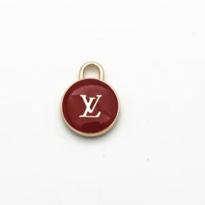 Craft 15MM Colorful LV Metal Pendant Accessory For Handmade DIY Goods