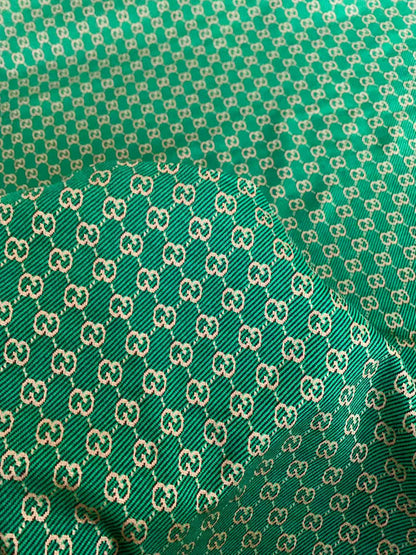 Craft Green 0.5" Gucci Knitting Jacquard Cloth Fabric For Handmade Apparel ,Clothing ,Sneaker Upholstery Goods By Yard