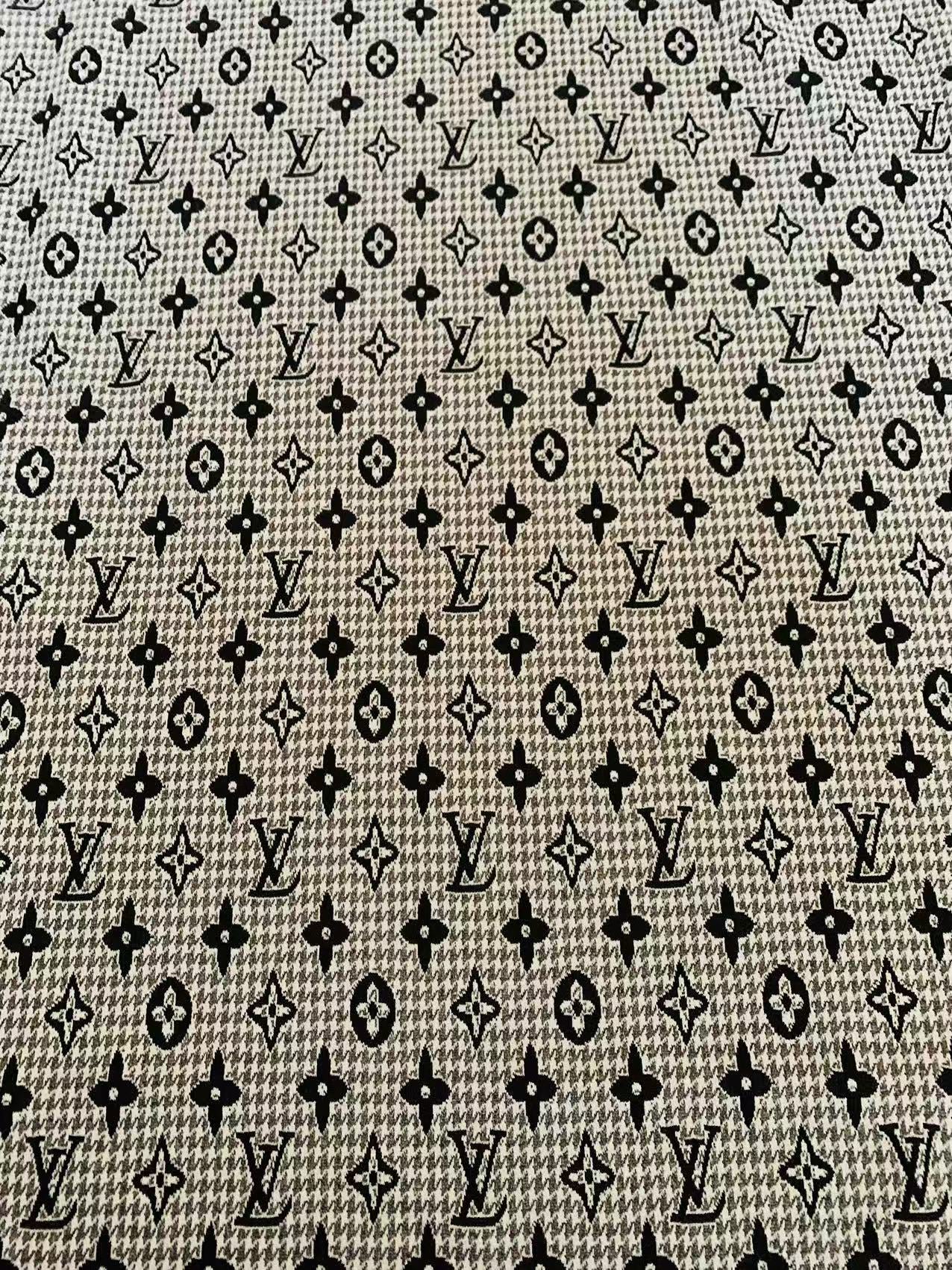 Craft Gray LV Knitting Jacquard Cloth Fabric For Handmade Apparel ,Clothing ,Sneaker Upholstery Goods By Yard