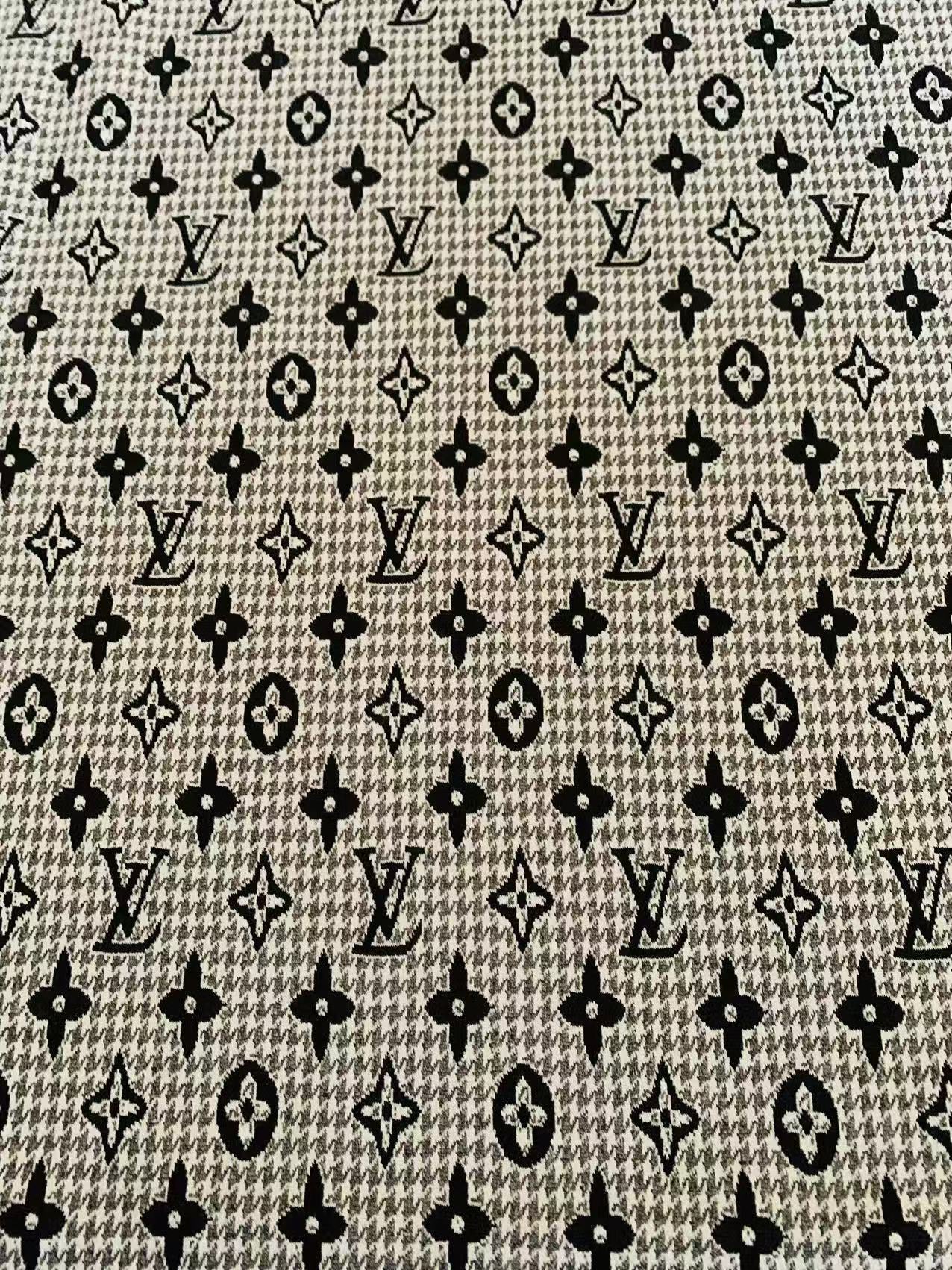 Craft Gray LV Knitting Jacquard Cloth Fabric For Handmade Apparel ,Clothing ,Sneaker Upholstery Goods By Yard