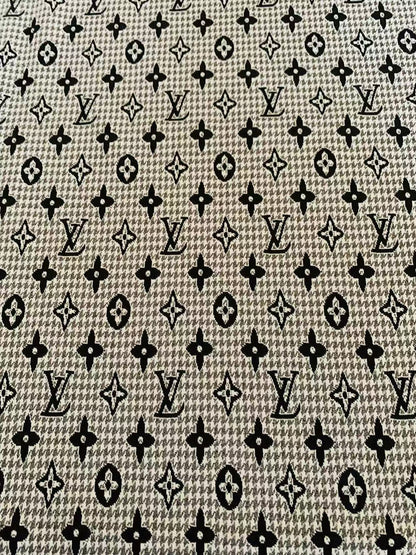 Craft Gray LV Knitting Jacquard Cloth Fabric For Handmade Apparel ,Clothing ,Sneaker Upholstery Goods By Yard