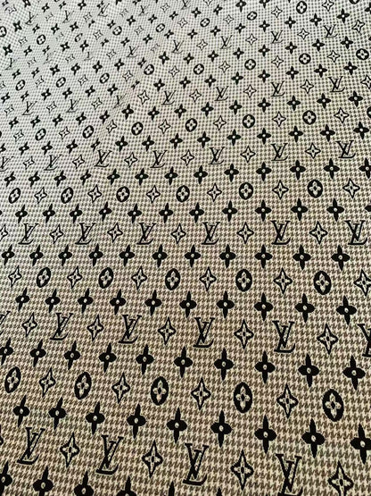 Craft Gray LV Knitting Jacquard Cloth Fabric For Handmade Apparel ,Clothing ,Sneaker Upholstery Goods By Yard