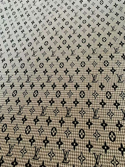 Craft Gray LV Knitting Jacquard Cloth Fabric For Handmade Apparel ,Clothing ,Sneaker Upholstery Goods By Yard