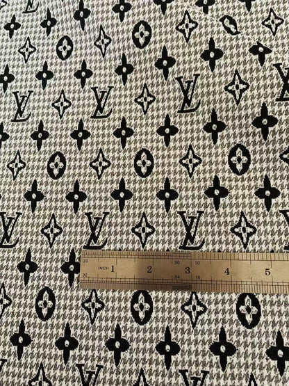 Craft Gray LV Knitting Jacquard Cloth Fabric For Handmade Apparel ,Clothing ,Sneaker Upholstery Goods By Yard