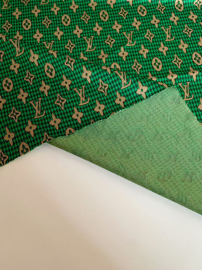 Craft Green LV Knitting Jacquard Cloth Fabric For Handmade Apparel ,Clothing ,Sneaker Upholstery Goods By Yard