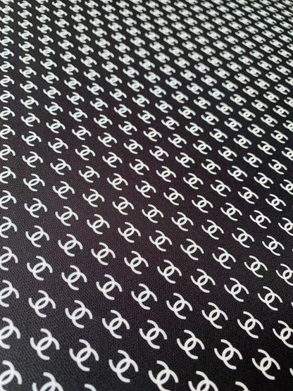 New 0.5 inch Size Printing Fabric Clothes Fabric Mask Fabric Shoes Fabric Elastic fabric (Black)