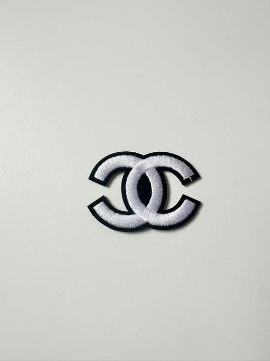 Craft Sewing Black and White Embroidery 2.3"x1.7" Chanel Patch By Pieces