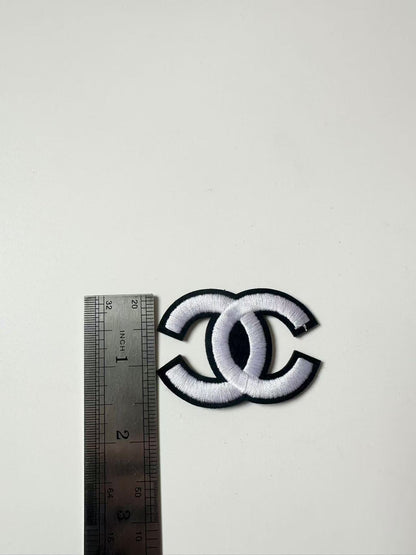 Craft Sewing Black and White Embroidery 2.3"x1.7" Chanel Patch By Pieces