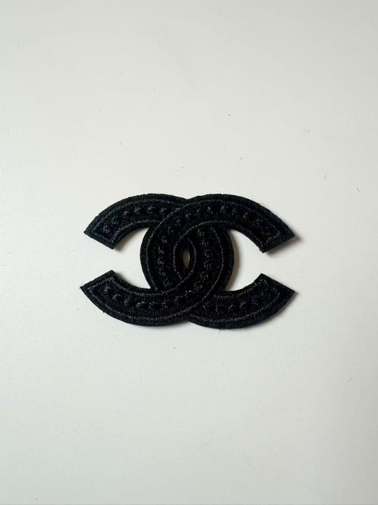 Craft Sewing Black and White Embroidery 2.1"x1.3" Chanel Patch By Pieces