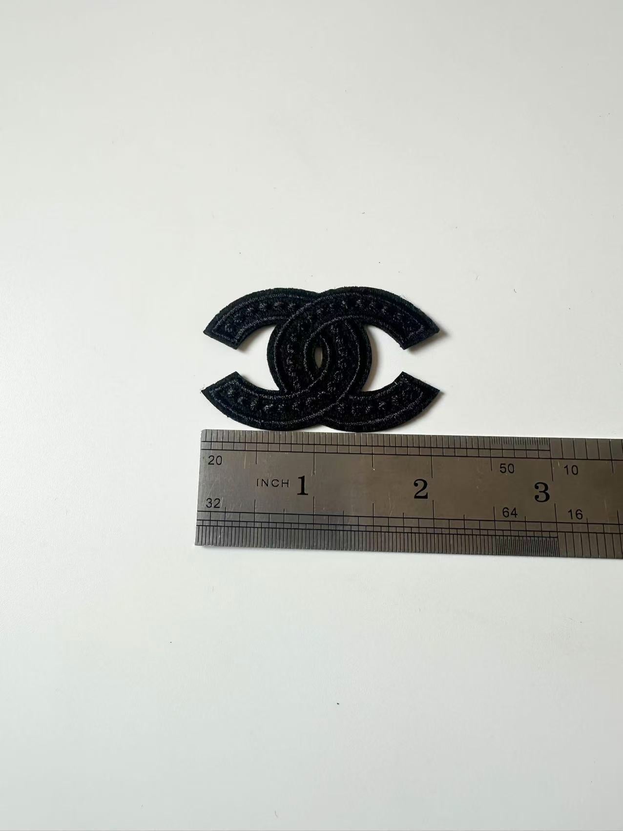 Craft Sewing Black and White Embroidery 2.1"x1.3" Chanel Patch By Pieces