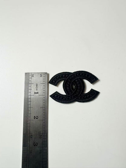 Craft Sewing Black and White Embroidery 2.1"x1.3" Chanel Patch By Pieces