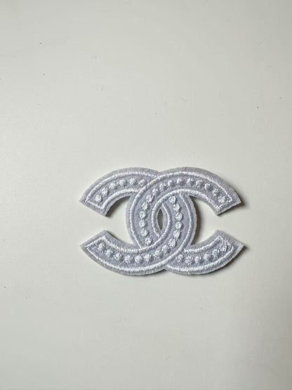 Craft Sewing Black and White Embroidery 2.1"x1.3" Chanel Patch By Pieces