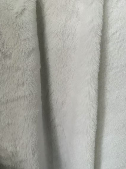 Soft Bunny Fur ,Rabbit Mink ,Faux Fur Fabric For Handmade Sewing Goods By Yard(White)