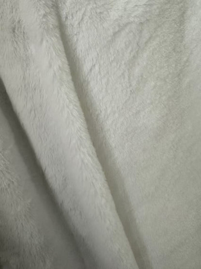 Soft Bunny Fur ,Rabbit Mink ,Faux Fur Fabric For Handmade Sewing Goods By Yard(White)