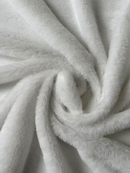 Soft Bunny Fur ,Rabbit Mink ,Faux Fur Fabric For Handmade Sewing Goods By Yard(White)