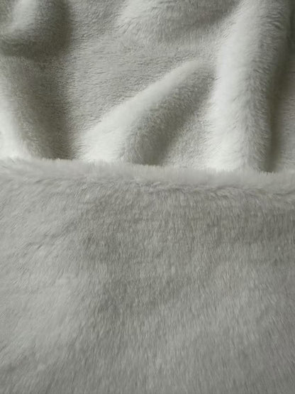 Soft Bunny Fur ,Rabbit Mink ,Faux Fur Fabric For Handmade Sewing Goods By Yard(White)