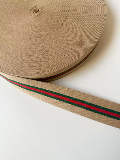 Craft Gucci 1.5 inch Strap ,Handmade Striped Ribbon Trim Embroidered For Handicrafts By Yard
