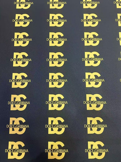 Craft DG Black With Gold Vinly Leather For Handmade Handicraft Goods By Yard