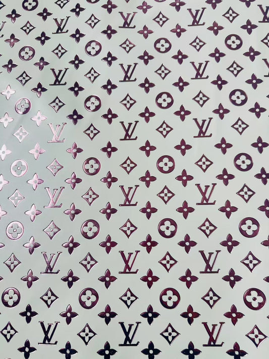 Classic LV Lighting Colorful Embossed Leather Fabric ,Handmade Bags ,Shoes Upholstery Leather By Yard (Rose Red)