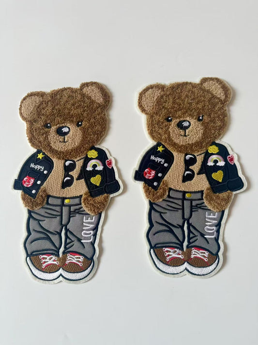 Craft POLO Bear Gentleman 5.7"x10 "Embroidery Jacquard Label For Handmade Handicraft Goods