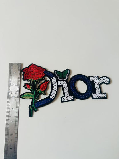 Craft Dior 7.5"x4.5"Embroidery Sequins Patches For Handmade Clothing Goods
