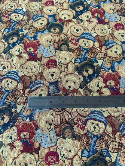 Fashion Bear Jacquard Cloth Fabric For Handmade Sneaker,Apparel By Yard