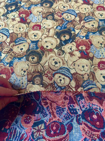 Fashion Bear Jacquard Cloth Fabric For Handmade Sneaker,Apparel By Yard