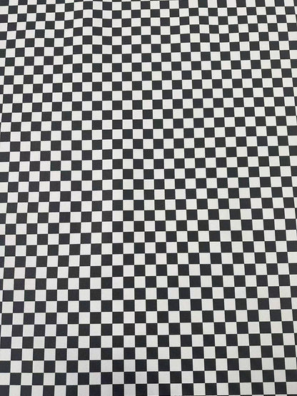 Fashion Black With White Plaid Leather For Handmade Goods
