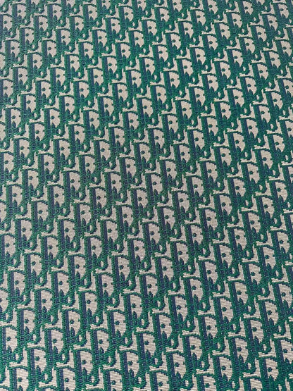 Craft Dior Canvas Jacquard Cloth Fabric For Handmade Bags, Sneaker, Hat Fabric By Yard(Green)