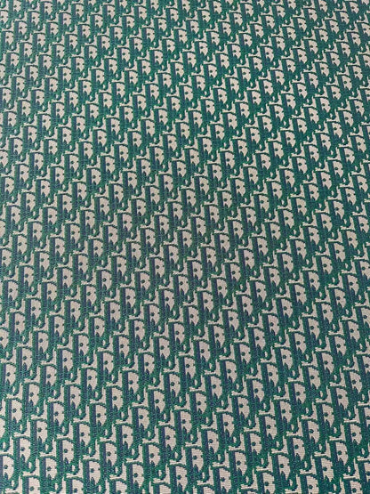 Craft Dior Canvas Jacquard Cloth Fabric For Handmade Bags, Sneaker, Hat Fabric By Yard(Green)