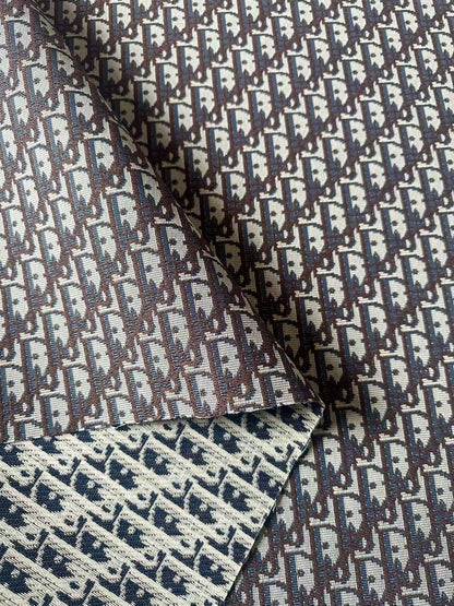 Craft Dior Canvas Jacquard Cloth Fabric For Handmade Bags, Sneaker, Hat Fabric By Yard(Coffee)